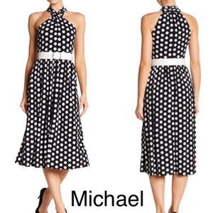 Michael Kors Navy Blue/White polka dotted dress